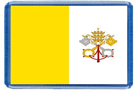 Vatican City Flag Fridge Magnet - Large Size (7cm x 4.5cm) - Gift Idea - Tourism