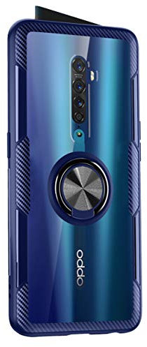 SORAKA Coque Transparent pour Oppo Reno2 avec Anneau et Plaque métallique pour Support Téléphone Voiture Magnétique Acrylique Transparent Coque Oppo Reno2