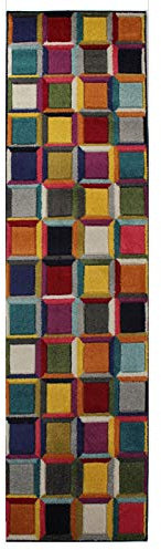 Flair Rugs Spectrum Waltz Läufer, handgeschnitzt, mehrfarbig, 66 x 230 cm
