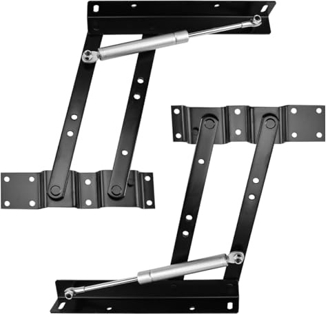 1 Pair Pneumatic Spring Lift Mechanism for Coffee Tables Multi-Functional Folding Lifting Frame Heavy Duty Adjustable Furniture Brackets Table Height Adjuster Kit