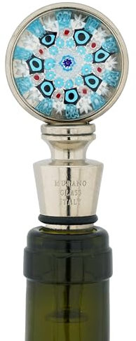 Glass Of Venice Murano Glass Millefiori Round Bottle Stopper