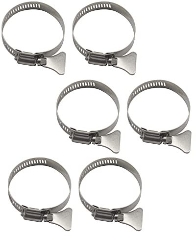 65-89mm Thumb Screw Key Adjustable Hose Clamps 304 Stainless Steel Worm Drive Pipes Clamps （6 Pieces