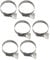 65-89mm Thumb Screw Key Adjustable Hose Clamps 304 Stainless Steel Worm Drive Pipes Clamps （6 Pieces