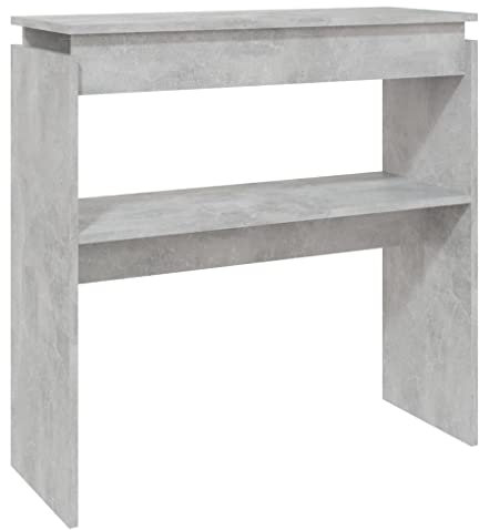 vidaXL Mesa Consola Entrada Acento Pasillo Vestíbulo Recibidor Auxiliar Decoración Hogar Casa Escritorio de Contrachapada Gris Hormigón 80x30x80 cm