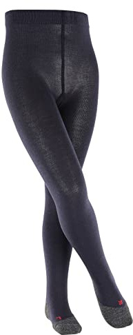 FALKE Unisex Kinder Strumpfhose Active Warm K Ti Wolle Funktionsmaterial dick einfarbig 1 Stück, Blau Marine 6120, 134-146
