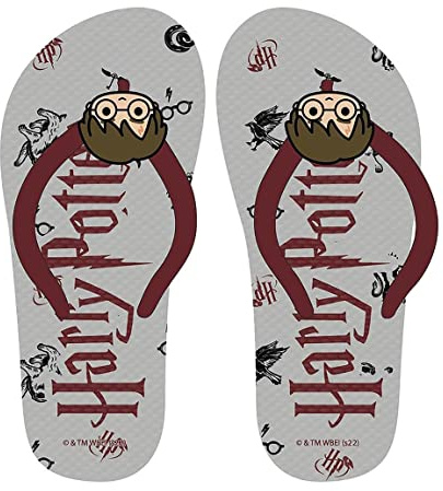 CERDÁ LIFE'S LITTLE MOMENTS Zehentrenner Unisex mit hochwertigen Motiven von Harry Potter Bedruckt | Sandalen Sommer für die ganze Familie mit Eva Sohle-Offizielle Lizenz Warner Bros, Grau, 29 EU