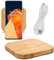 QI Induktive Ladestation 15W - Schnelles & sicheres kabelloses Laden kompatibel mit Samsung Galaxy S25 S24 S23 S22 S21 S20 Plus Ultra Edge FE Ladegerät aus Echtholz