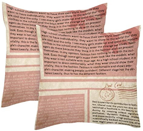 Set mit 2 Kissenbezügen, Zeitung, Retro, dekorativer Kissenbezug für Zuhause, Sofa, Couch, Bett, 50,8 x 50,8 cm