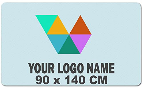 Ferocity Tappetino PERSONALIZZATO per azienda con il TUO LOGO TESTO; Zerbino per interni esterni 90x140 cm; Trapper della sporcizia per ufficio edificio impresa [140]