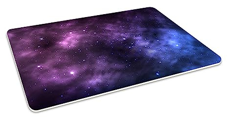 HUBDECO Flexible Schutzmatte aus Strapazierfähigem Printfloor - Schutzunterlage Unter Sessel, Stuhl - Anti-Rutsch - Schützt Boden vor Kratzern - Zimmerdekoration - 140x100 cm Kosmos Sterne