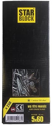 Vis bois/agglo Starblock Torx 5x60 250pcs
