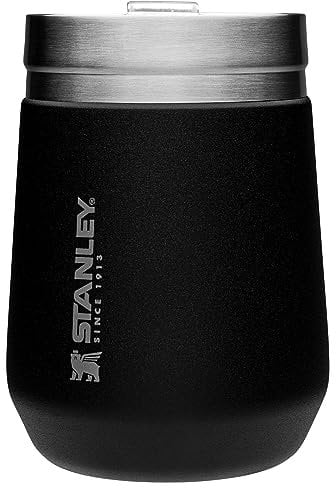 Stanley GO Everyday Wine Tumbler 10 oz | Press Fit Drink Through Lid | Beverage, Coffee, and Cocktail Cup | Insulated Stainless Steel Wine Glass | BPA-Free | Matte Black