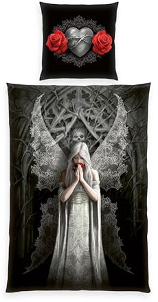 Herding Bettwäsche Anne Stokes, Kopfkissenbezug 80 x 80 cm mit Reißverschluss und Wende-Motiv, Bettbezug 135 x 200 cm, Mit Reißverschluss, 100% Baumwolle/Renforcé