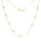Rodium - Goldkette mit Perlmutt-Quadrate, Einstellbar, 14 Karat Gold/ 585er Feingehalt, Ideales Geschenke für Damen - 42-45 cm lange Halskette