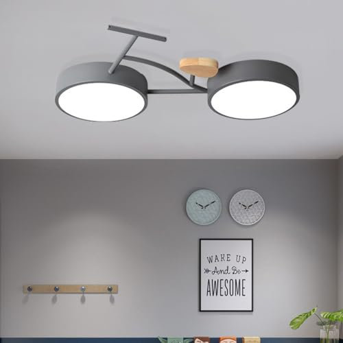 Phtlampes LED Deckenleuchte Kinderzimmer Deckenlampe Kinderlampe Kinderzimmerlampe Schlafzimmer Wohnzimmer Dekorative Fahrrad Pendelleuchte Wandeinstellung Farbtemperatur 3000K-4500K-6000K (Size : Gr