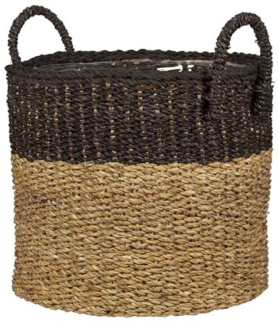 Scheurich Jonc de mer 33 - Panier à plantes avec poignées en jonc de mer - Couleur : marron - Diamètre : 35 cm - Hauteur : 31 cm - Volume : 26,9 l