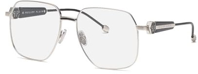 Philipp Plein Unisex VPP126S Sunglasses, 0583 Palladio C/Parti Nero Lucido, 57