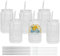 AGH life 6 Pack 16oz Clear Sublimation Glass Blanks with Lid and Straw, Vertical Stripes Sublimation Glass Cups Beer Cup Sublimation Glass Tumbler for Iced Coffee Juice