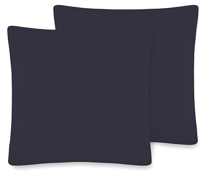 VEL VET HOME VelvetHome Deluxe 2er Set Kissenbezug 40x40 cm Made in EU Hohe Qualität Kopfkissenbezug mit Reißverschluss 100% Baumwolle Kissenhülle 40x40 Violett