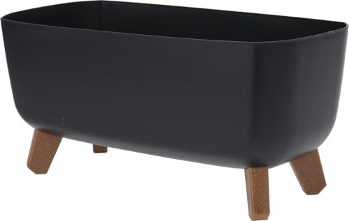 Muddy Hands Decorative Trough Plant Pot with Legs Indoor Home Outdoor Garden Long Flower Planter Stand Holder Cover (Anthracite)