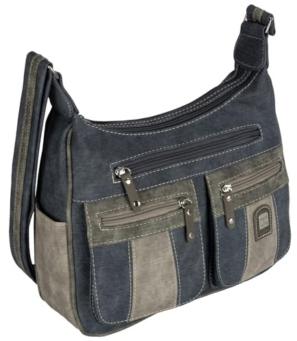 EAAKIE Damen Tasche, Schultertasche, Handtasche, Umhängetasche mit Leder Optik und vielen Fächern