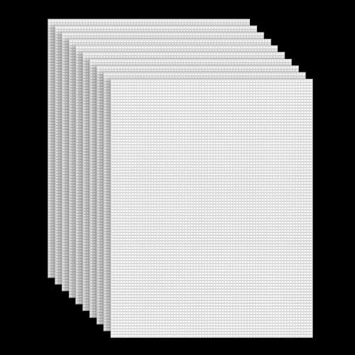 10 PCS Plastic Mesh Sheet, Plastic Mesh Canvas 20 x 30cm White Buckram Canvas Sheets for Bag Making DIY Embroidery Crafting Knit
