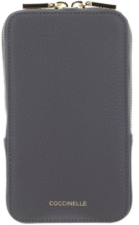 Coccinelle Leder Handytasche Flor Hi-Tech Phone Bag Grafite grau