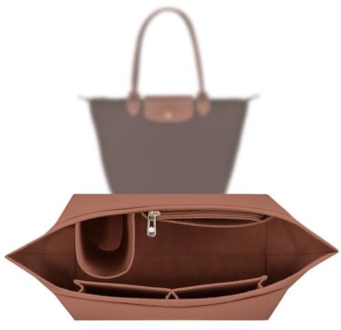 Organizer für Longchamp Tasche,Taschen Organizer für Longchamp L,Organizer für Longchamp Pliage L,Purse Organizer, Multi-Pocket Felt Handbag Organizer for Insert Wallet Organizer for Longchamp