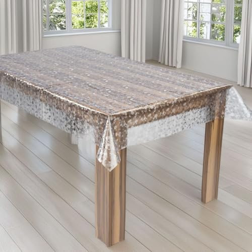 laro Premium Line 0,3mm weich transparente Tischdecke Folie Transparent Geometrisch Tischschutz Schutzfolie Abwaschbar PVC, Muster:Folie Transparent Geometrisch, Größe:120x240