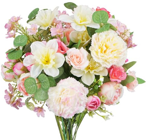 Zythrem Narciso Fiori Finti Per Decorazioni Fiori Artificiali Bouquet Fiori Finti Da Internofiori Finti, Fiori Finti Da Interno Per Casa, Cucina, Giardino DIY Bouquet da Sposa