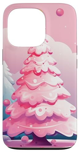 Custodia per iPhone 13 Pro mini albero di Natale rosa || piccolo albero di Natale rosa