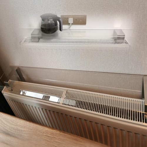 Radiator Shelf 80 90 100 110 120 CM Floating Radiator Shelf, Modern Radiator Heater Top Cover shelve No Drilling Needed, Over The Radiator Heater Shelf for Protect Walls/ Increased Warmth Efficiency(7