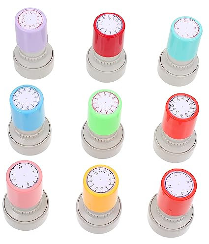 JOINPAYA 9stücke Teiliges Junge Mädchen-uhrenstempel Selbstfärbend Lernhilfe Für Jungen Und Mädchen Einfach Zu Benutzen Für Schule Und Unterricht