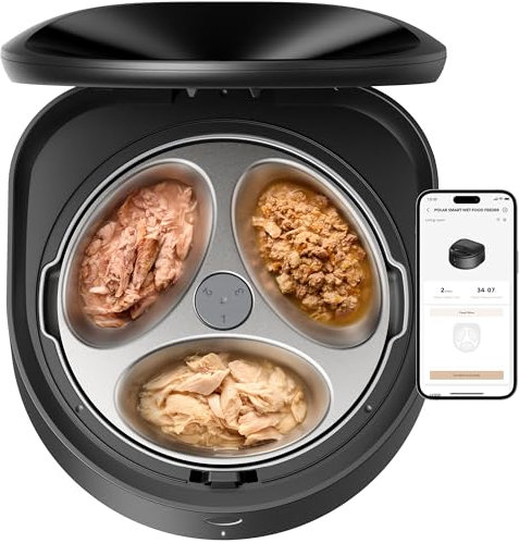 PETLIBRO Polar Automatic Cat Feeder Wet Food, Stainless Steel Bowl, Refrigerated 3-Day, Smart App Controlled, Timed Feeding, No Ice Pack Needed, Ideal for Cats