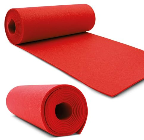 VmG-Store Filzrolle 240cmx30cmx3mm Filz Filzstoff Polyester zum Nähen basteln DIY Dekoration Patchwork Dekofilz Bastelfilz Taschenfilz Filzmatte (015 Rot)