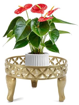 Fiita 1Pcs Planter Stand,Metal Round Potted Plant Stands Indoor & Outdoor Multiple ,Modern Flower Pot Stand Holder Rack Planter Display for Home,Kitchen,Patio,Garden, Corner, Balcony and Bedroom