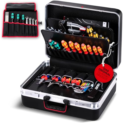 PARAT CLASSIC KingSize | Werkzeugkoffer leer gross für 50 Werkzeuge | inkl. BASIC Roll-Up Case 8 | Aluminium Werkzeugkiste mit X-ABS Schale & Bodenschale | Werkzeugbox | Werkzeugkasten leer