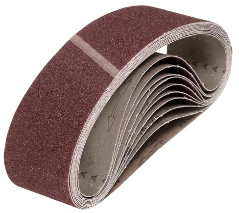 sourcing map 100mm x 1220mm Sanding Belts, 3 Pcs 36 Grit Aluminum Oxide Abrasive Belt Sander File Belt for Woodworking, Metal Polishing, Knife Sharpener