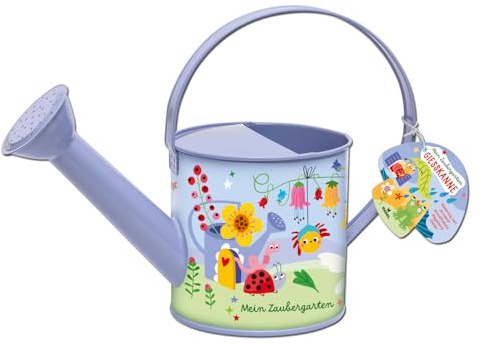 Moses. Mein Zaubergarten Arrosoir en métal pour enfant avec tête de pulvérisation et environ Capacité : 1,3 l - Arrosoir en métal avec poignée - Jouet d'extérieur résistant aux intempéries à partir de