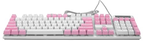 Sewroro Pink Wired 104 Key Mechanical Gaming Keyboard with Rgb Lighting | ABS Body, Suspension Keycaps and Reinforced Back Plate, 1.4m Cable, Stable Performance
