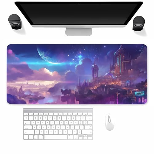 Suneve Large Gaming Mouse Mat Sky Villa, mouse Pad 800x400mm, Computer Keyboard Mousepad Extended Desk Mat, Soft Smooth Surface and Anti-Slip Rubber Base for Office/gaming