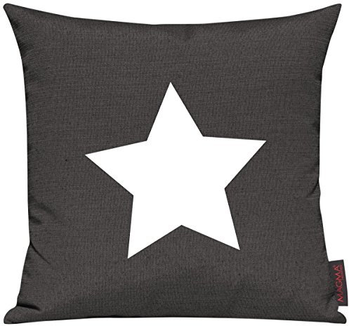 Shirtinstyle Sofakissen, Kissenbezug, Kissenhülle, Motiv Weihnachtsstern Stern, Größe 40 x 40cm, Farbe Anthrazit