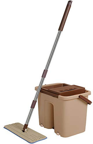 CENOCCO CC9070 - Balai Plat Vadrouille Et Seau - Poignée télescopique - Compartiments séparés