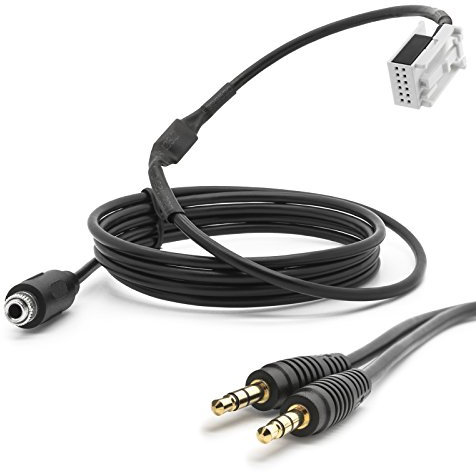 Adapter Universe AUX Line In 12pol Adapter Klinken Buchse + 3,5mm Klinkenstecker 1,5m Kabel passend für BMW E60 E61 E63
