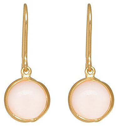 Pernille Corydon Ohrringe Aura Damen Gold | Ohrhänger in Blütenform mit Rosa Chalzedon | Aura of Spring Serie | Ohrhaken Silber Vergoldet - E658g