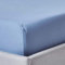 HOMESCAPES Extra hohes Luxus Spannbettlaken 180x200 cm blau, Satin-Spannbetttuch, 100% ägyptische Baumwolle, Bettlaken mit Gummizug Fadendichte 1000