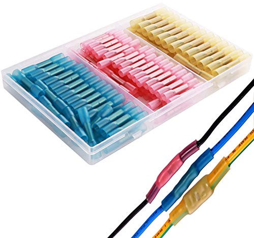 CESFONJER Connecteur Gaine Thermorétractable | Connecteurs de câbles | Cosses Isolés Electriques 22-10GA (60Red 40Blue 30Yellow)