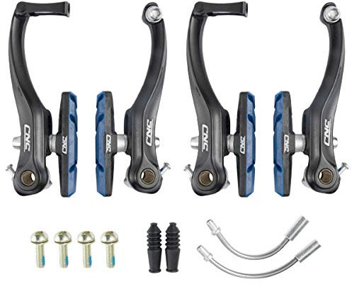 Chooee 2 Paia Freni V-Brake per Bici, Set di Freno V Brake Anteriore e Posteriore,Nero/Blu