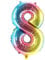 Party Factory XXL Folienballon Zahl 8, Luftballon 100cm, multicolor, Geburtstag, Abi, Jubiläum, Party Ballon, Heliumballon, Deko