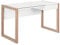HOMCOM Mesa de Ordenador Mesa de Escritorio Diseño Moderno con Tablero de Vidrio Templado Cajón Combinación de Estilos para Oficina Estudio 120x60x75 cm Blanco